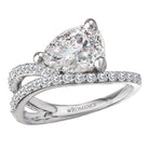Pear Semi-Mount Diamond Wave Band Engagement Ring