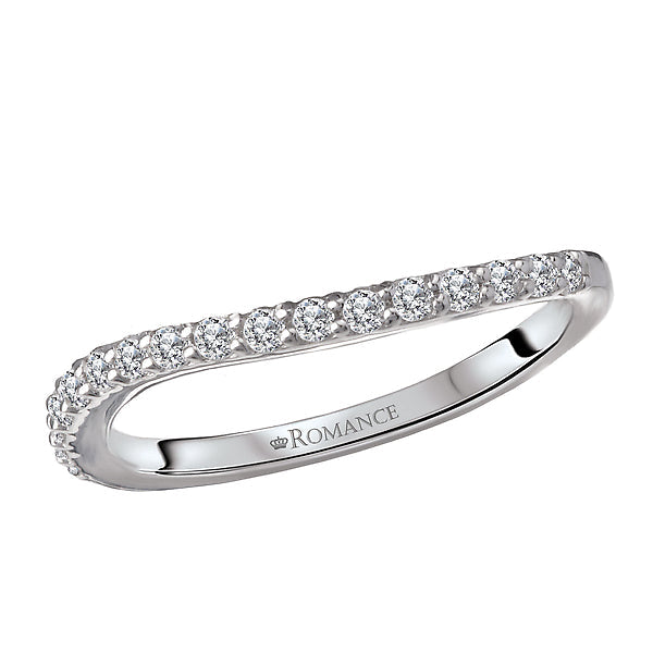 Round Curved Diamond Wedding Band