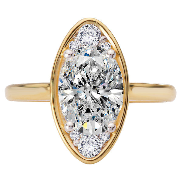 Oval Moval-Shape, Oval Diamond Semi-Mount Engagement Ring