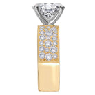 Oval Broad Band Shank Semi-Mount Diamond Engagement Ring