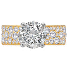 Round Broad Band Shank Semi-Mount Diamond Engagement Ring