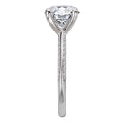 Round Knife Edge Banded Semi-Mount Diamond Engagement Ring