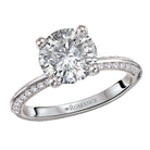Round Knife Edge Banded Semi-Mount Diamond Engagement Ring