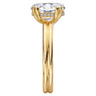 Oval Double Ring Band and Double Prong Diamond Engagement Rin