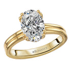 Oval Double Ring Band and Double Prong Diamond Engagement Rin