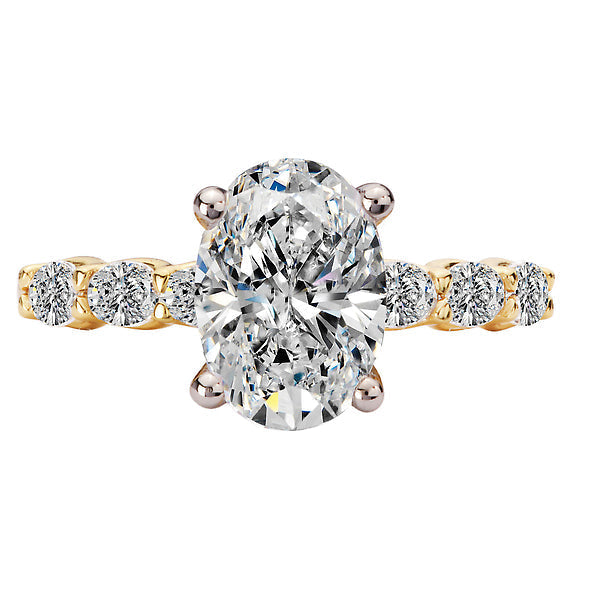 Oval 4 Prong Peg Head Semi-Mount Diamond Engagment Ring