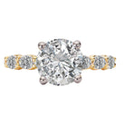 Round 4 Prong Peg Head Semi-Mount Diamond Engagment Ring