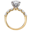 Round 4 Prong Peg Head Semi-Mount Diamond Engagment Ring