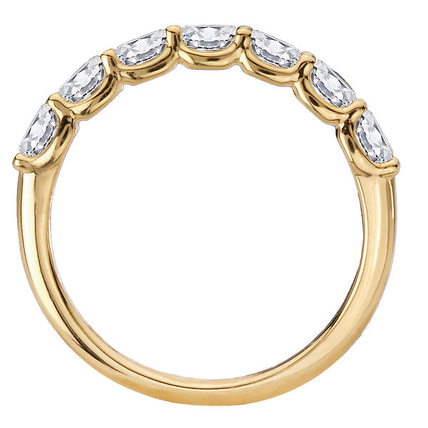 Oval Oval Shaped Diamond Staight Front Wedding Band