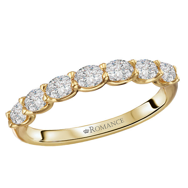 Oval Oval Shaped Diamond Staight Front Wedding Band