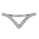 Round Curved Diamond Wedding Band