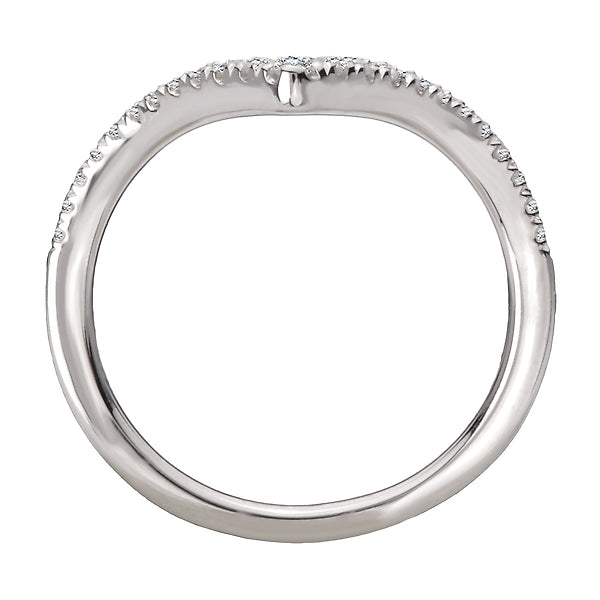 Round Curved Diamond Wedding Band