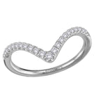Round Curved Diamond Wedding Band