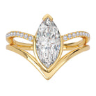 Marquise Split Shank Semi-Mount Diamond Engagement Ring
