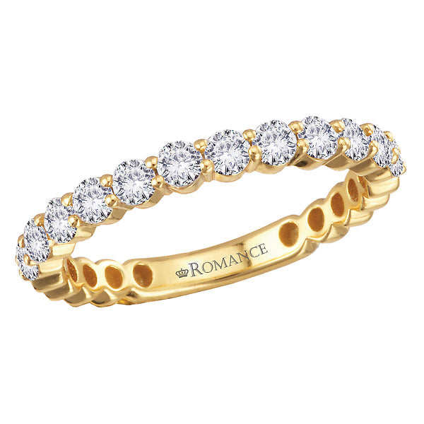 Round Straight Front Diamond Wedding Band