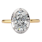 Oval Hidden Halo Semi-Mount Diamond Engagement Ring