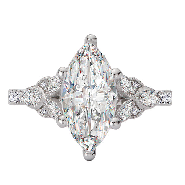 Marquise Diamond Semi-Mount Diamond Engagement Ring