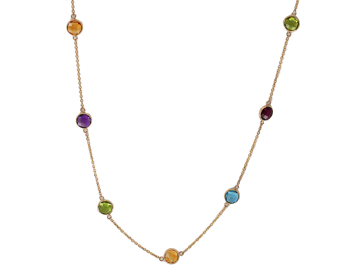 Florence Multi Colored Gemstone Necklace Gold | LATELITA | Wolf & Badger