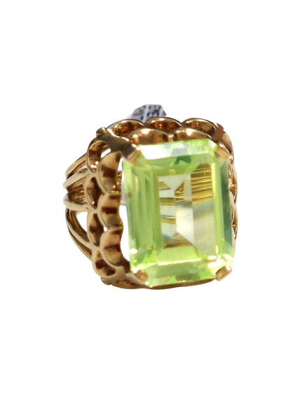 14K August Green Emerald Cut