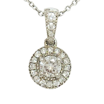 Sparkling Diamond Halo Pendant