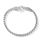 Sterling Silver Origin 3.7mm Classic Box Chain Bracelet.Sizes:Large (8.125" Length)Medium (7.625" Length)Small (7.250" Length)