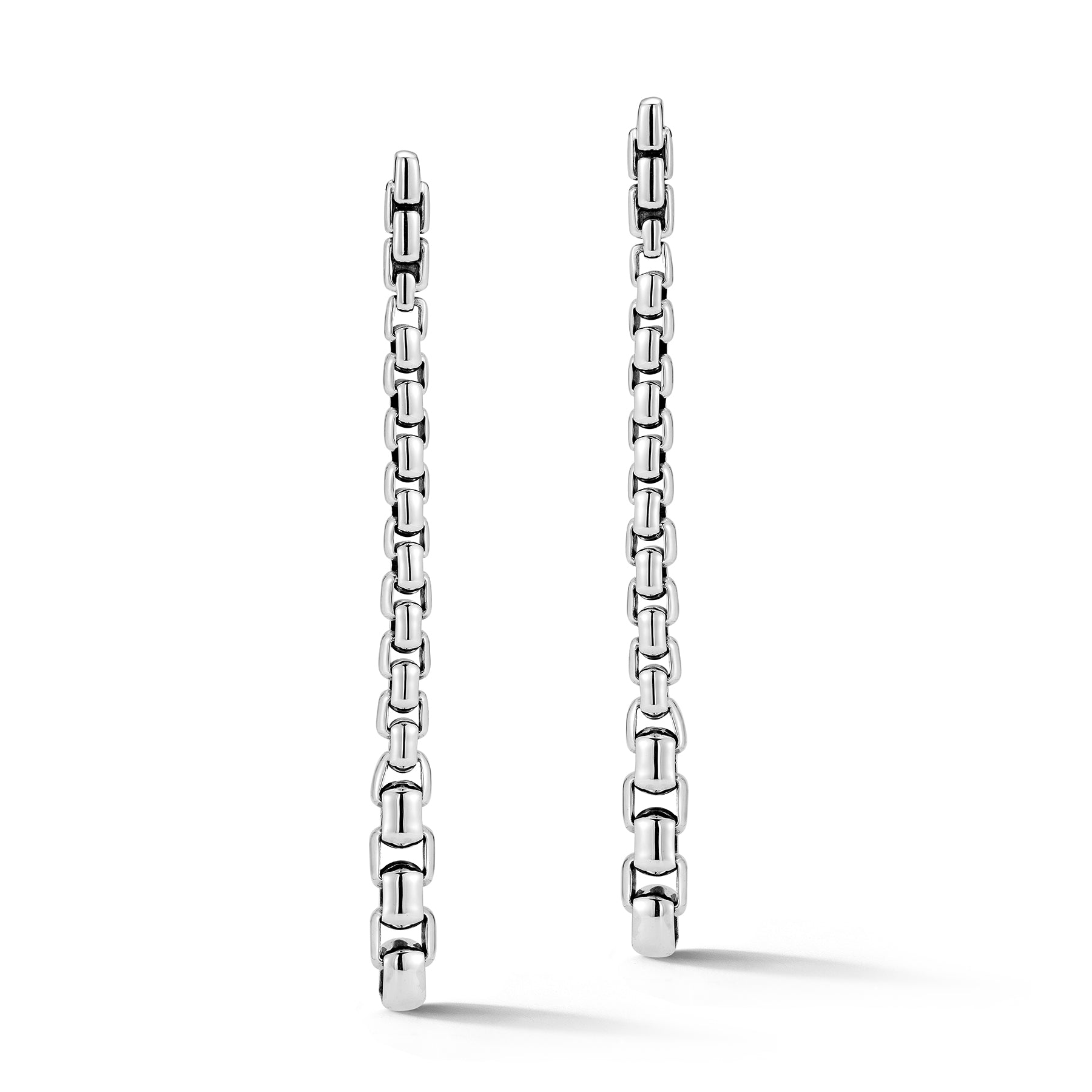 Sterling Silver Origin Graduated Box Chain Dangle Earrings