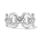 Sterling Silver Statement Link Ring with Interlocked Box Chain bridges.