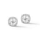 Our Sterling Silver Signature Diamond & Gemstone Square Stud Earrings showcase 6x6mm cushion White Topaz highlighted with a perimeter of brilliant Diamonds.Stone Information:White Topaz > Shape: Cushi