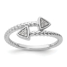 White Ice Sterling Silver Rhodium-plated Diamond Arrow Ring