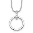 White Ice Sterling Silver Rhodium-plated Diamond Open Circle 18inch Necklace plus 2 inch Extender