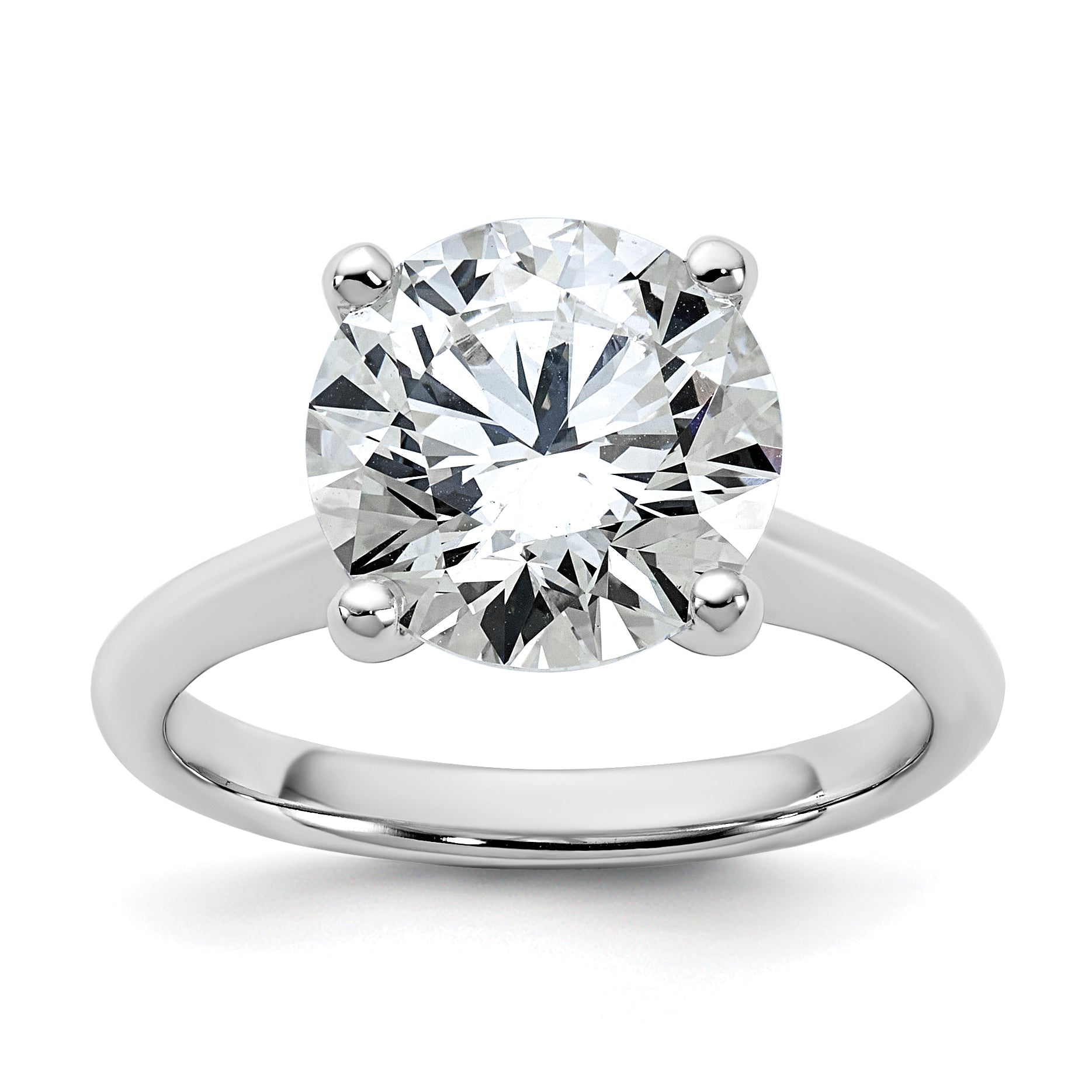 14kw 4ct Cert Lab Grown VS+ F+ Round 8X Diamond Ring