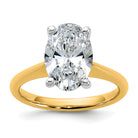 14k Two-Tone 3ct Cert Lab Grown VS+ F+ Oval 8X Diamond Ring