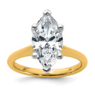 14k Two-Tone 3ct Cert Lab Grown VS+ F+ Marquise 8X Diamond Ring