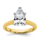14k Two-Tone 2ct Cert Lab Grown VS+ F+ Pear 8X Diamond Ring