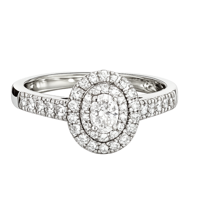 Double Halo Diamond Ring