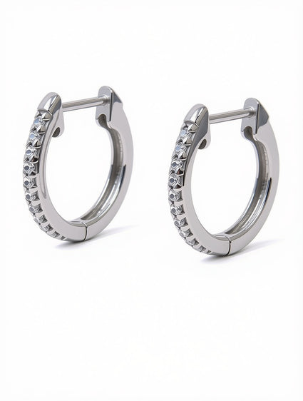 10K Diamond Huggies Mini Hoops