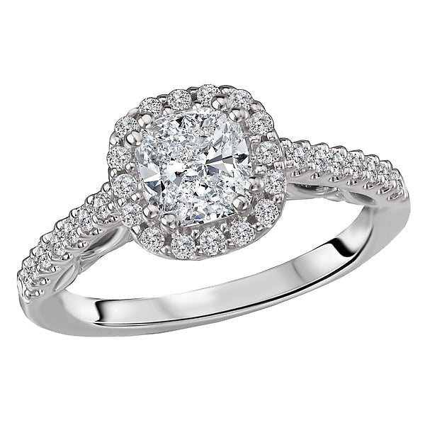 halo semi-mount diamond ring