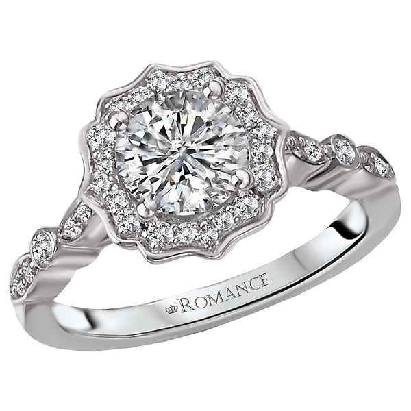 halo semi-mount diamond ring