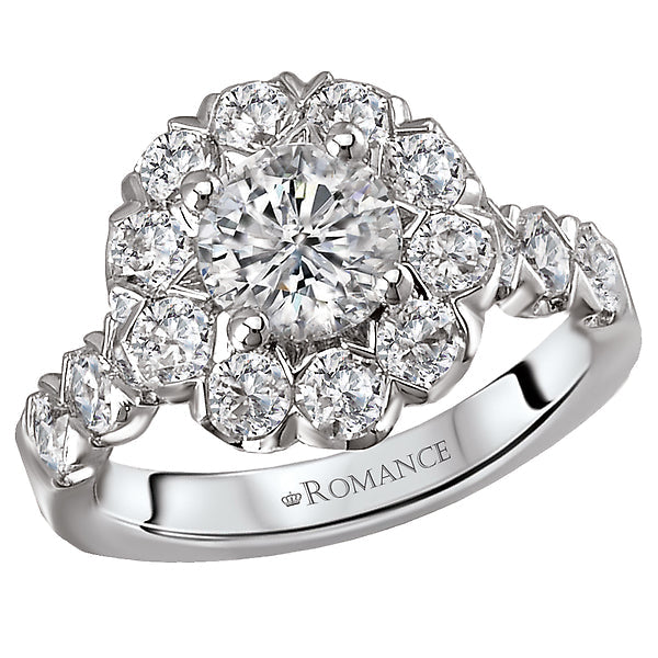 halo semi-mount diamond ring