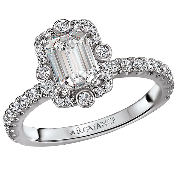 halo semi-mount diamond ring