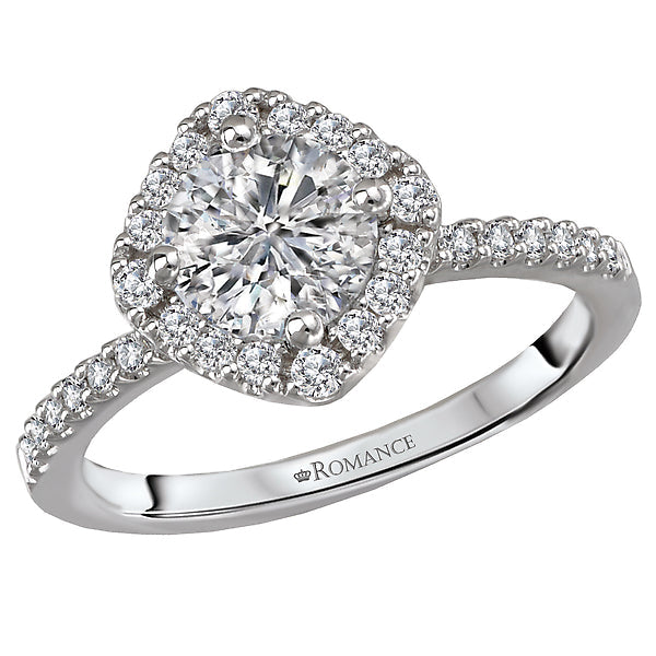 halo semi-mount diamond ring