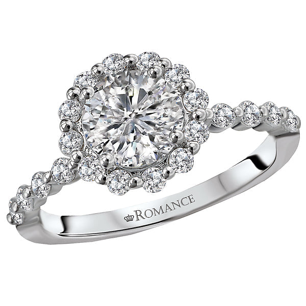 Halo Semi-Mount Diamond Ring