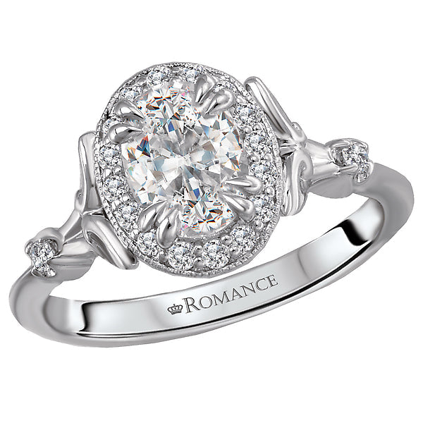 halo semi-mount diamond ring