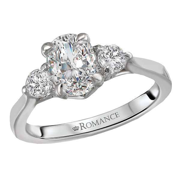 3-stone semi mount diamond ring