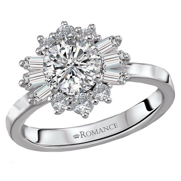 halo semi-mount diamond ring