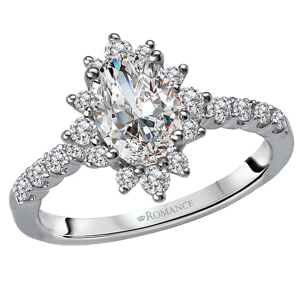 halo semi-mount diamond ring