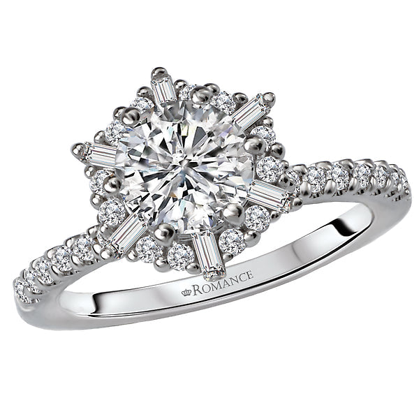 halo semi-mount diamond ring