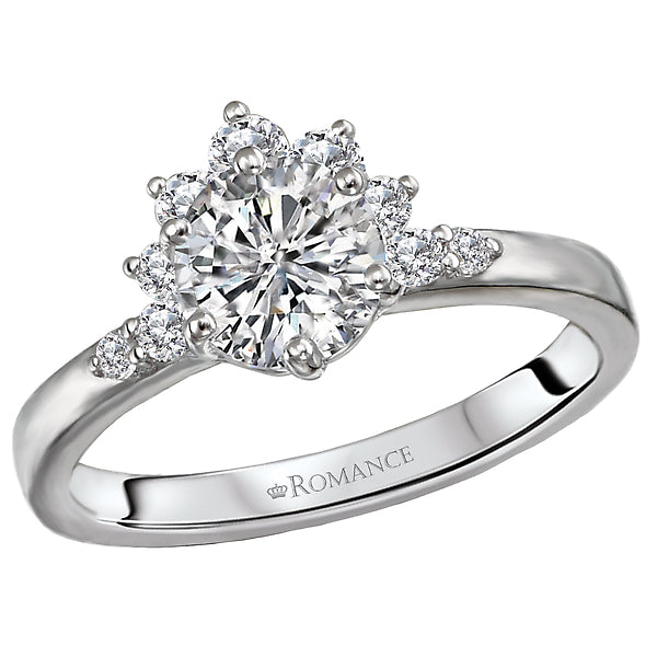 halo semi-mount diamond ring