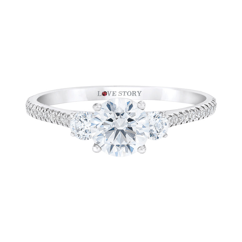 side stone engagement ring by love story