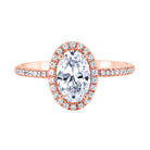 oval halo engagement ring by love story